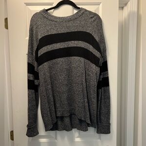 American Eagle Gray and Black Striped Sweater